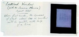 The First Negative - Latticed Window at Lacock Abbey, by H.F. Talbot, 1835