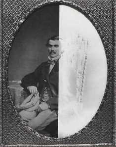 Unknown Photographer (American). Untitled Portrait c. 1858. Ambrotype with backing partially removed to show positive and negative effect. Gemshein Collection, Humanities Research Center, University of Texas, Austin.