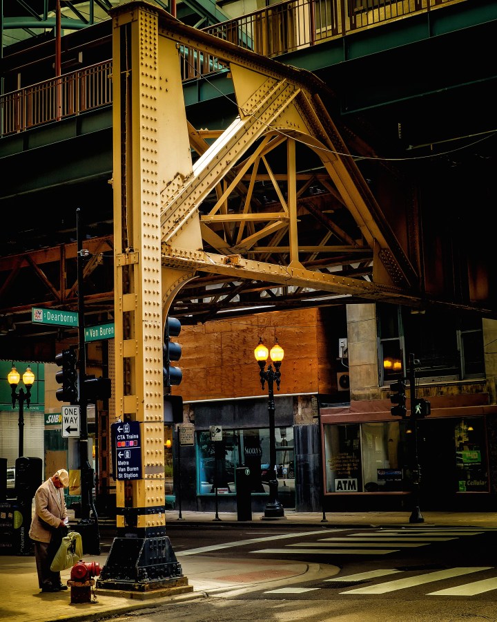 "Checking Those Directions"  Under the L, Downtown Chicago, IL, Jun 22, 2013