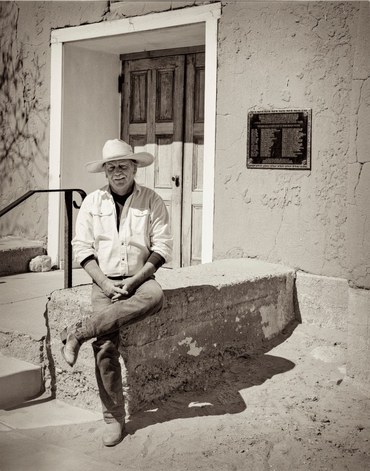 Steve Simons at San Ysidro Church, April 2014, 4x5 Workshop, Corrales, NM