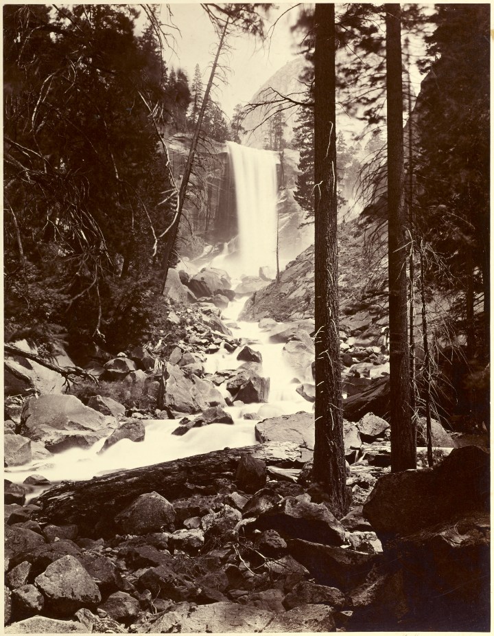 Figure 5: Vernal Fall 350 ft, Yo Semite Valley, 1872, by Carleton Watkins, from the J. Paul Getty Museum